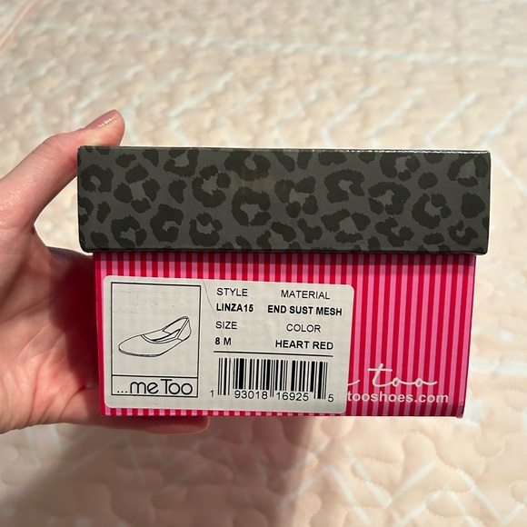 MeToo Red Mesh Slip On Cushion Pointy Flat Shoes Size 8 NWT - Picture 2 of 9